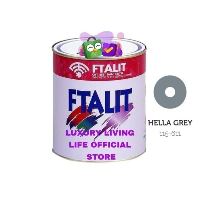 Terjangkau Cat Minyak Ftalit 611 Hella Grey 1Kg Cat Kayu Besi Solvent Kilap