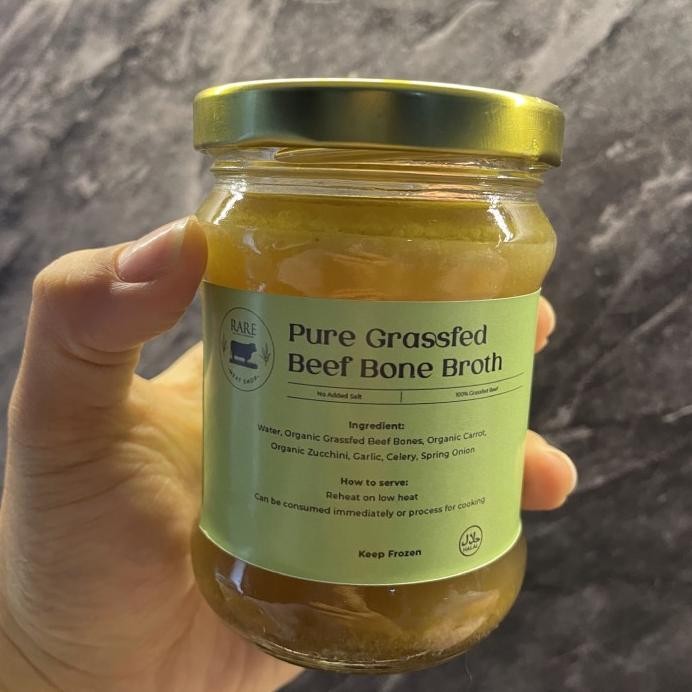 

Pure GRASSFED unsalted beef bone broth 200ml murah