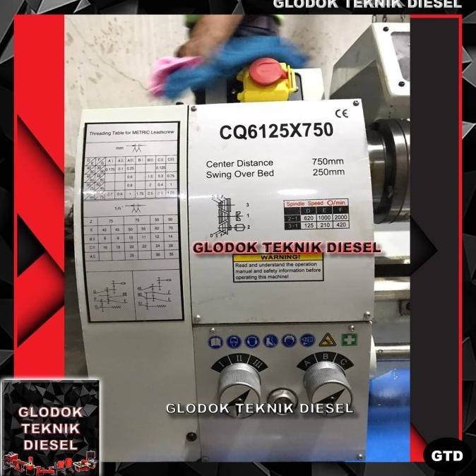 MESIN BUBUT BESI BENCH LATHE CQ 6125 PANJANG 750 MM ORIGINAL TERBAIK murah