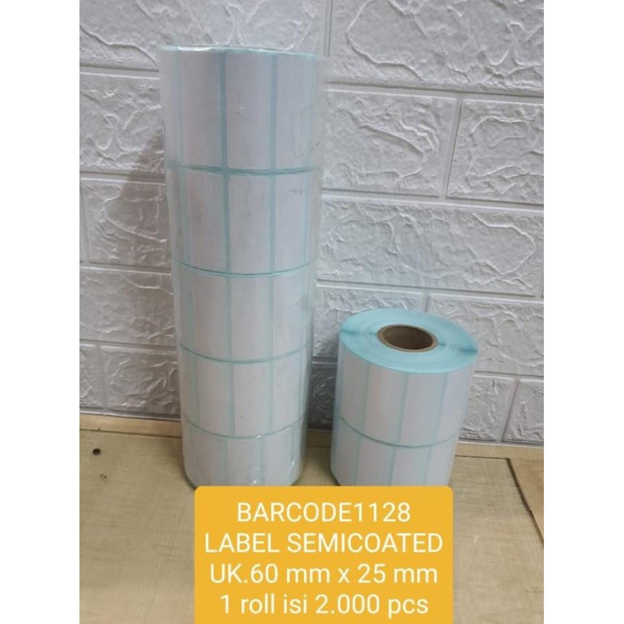 

LABEL SEMICOATED 60 X 25 | 60x25 |60mm x 25mm ISI 2.000 PCS murah
