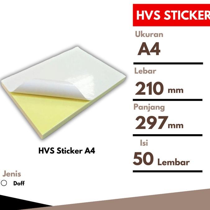 

Kertas HVS Sticker Stiker A4 Label Pengiriman Doff / Matte murah