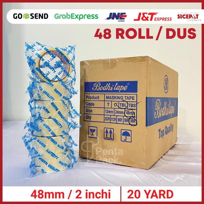 

[1 DUS] Lakban Kertas / Masking Tape (48 mm/ 2 inchi X 20 yard) murah