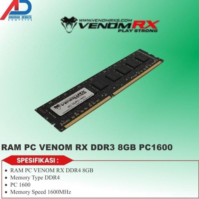 TERMURAH - MEMORY RAM VENOM RX DDR3 8GB PC1600