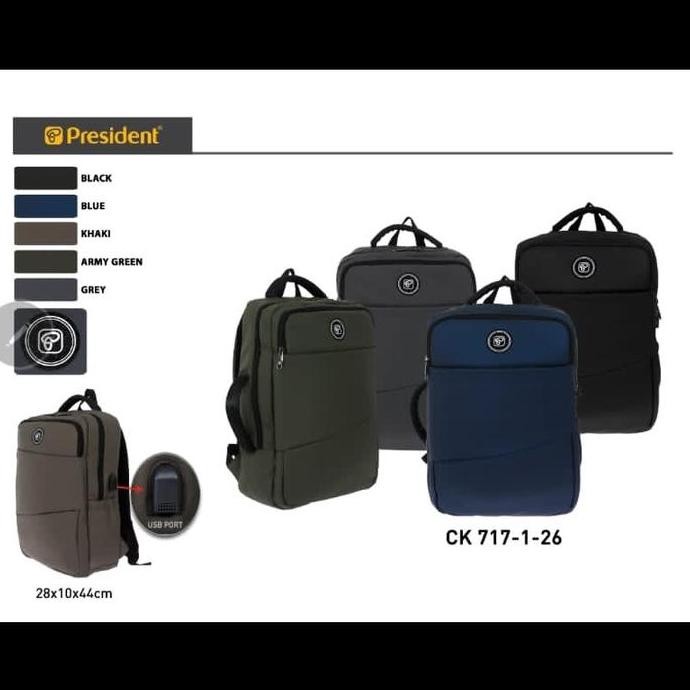 Grosir President Ck717 Tas Ransel Laptop Anti Air Pria Wanita Backpack Ringan