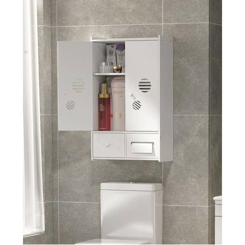 Promo Drawer Lemari Kamar Mandi Penyimpanan Serbaguna Rak Toilet Gantung Untuk Prabot Kamar Mandi Ca