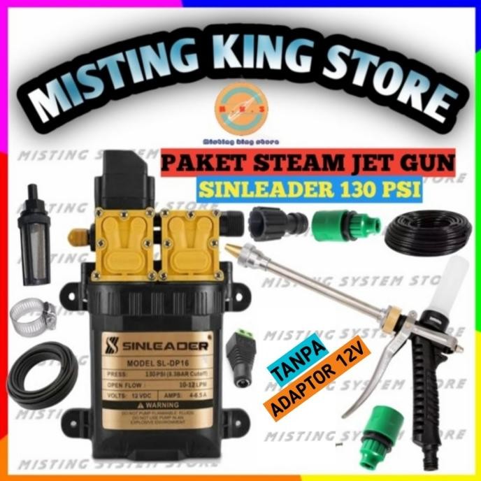 PAKET ALAT CUCI MOBIL MOTOR AC SPRAYER POMPA DC DOUBLE PUMP SINLEADER