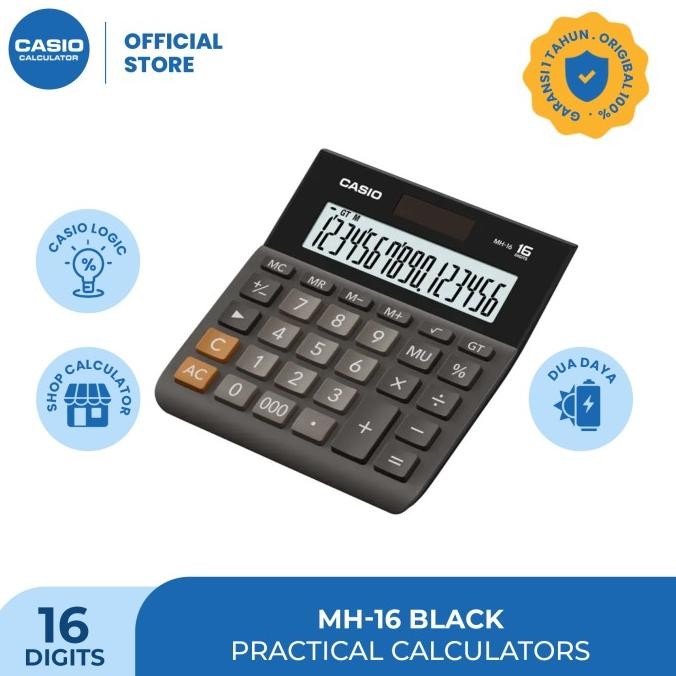

Casio Wide H Series Calculator Mh-16 Black