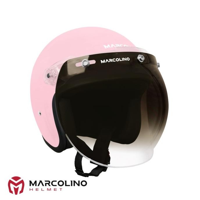 Helm Bogo Retro Marcolino Pink Pastel SNI Bubble Marcolino