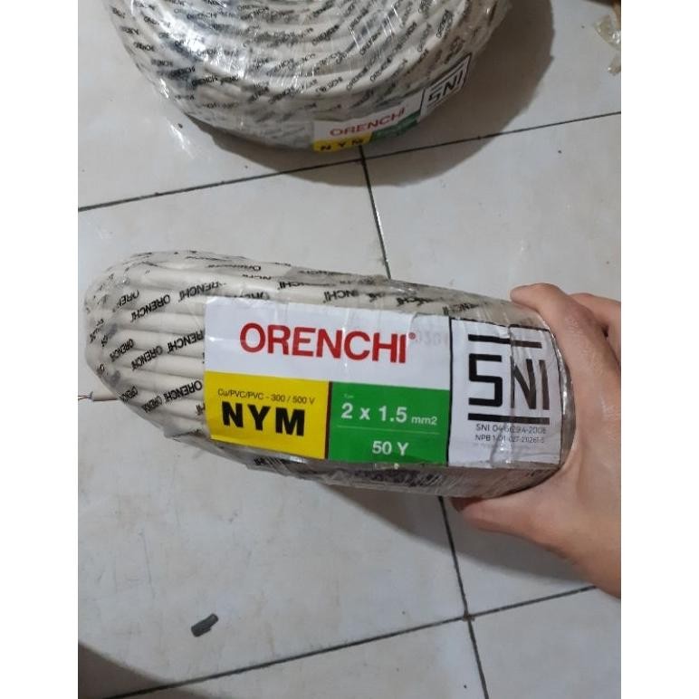 NYM Kabel Listrik  SNI LMK Venice SPIN 2x1,5 50 meter Kabel Kawat Orenchi Tembaga Asli