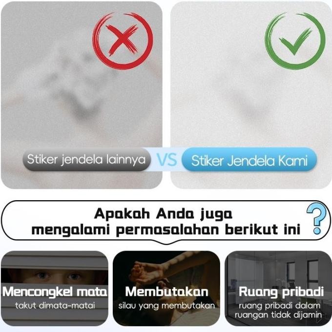 PROMO STOK SIAP Stiker Kaca Jendela Pintu Motif Transparan Buram Stiker Toilet Film Kamar Mandi Anti