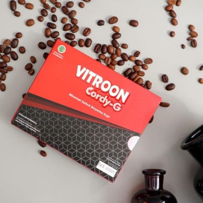 VITROON vitron Cordy-G Minuman Serbuk Berperisa Kopi Stamina Pria IS