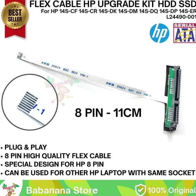 8 Pin Hp Kabel Flex Fleksibel Konektor Sata Hdd Ssd Hp 14S-Cf 14S-Cr 14S-Dk 14S-Dm 14S-Dq 14S-Dp 14S