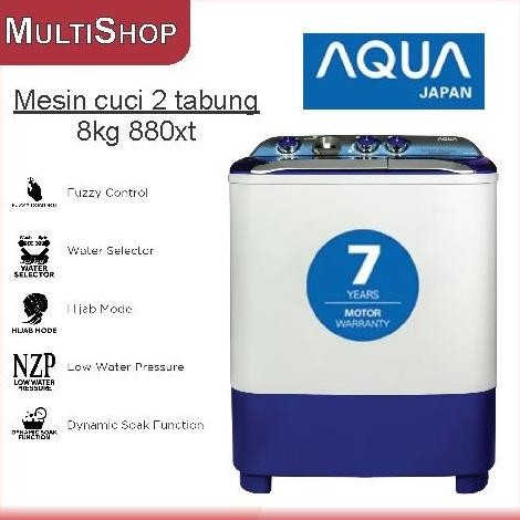 Murah Sanyo Mesin Cuci 2 Tabung 8Kg Aqua 880 Xt- Khusus Bogor Free Ongkir