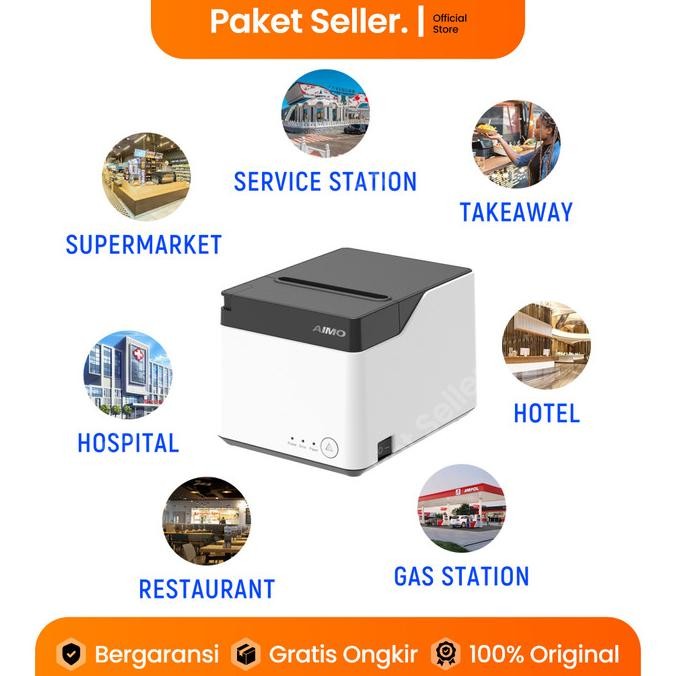 

Murah Printer Thermal Pos Struk Aimo Qf300 80Mm - Receipt Printer Bluetooth Usb, Autocut, Inkless Tanpa Tinta