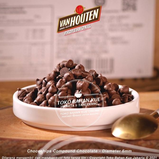 

Van Houten - Semi Sweet COMPOUND Baking Choco Chips 100gr Chocochips murah