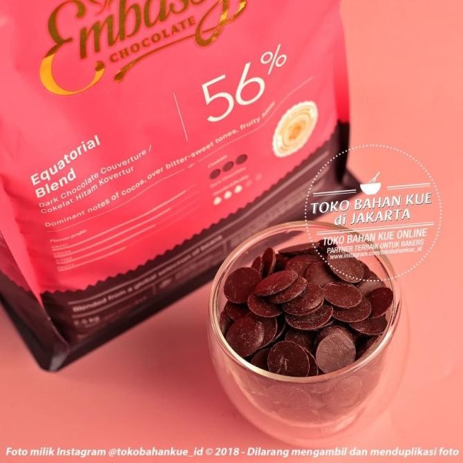 

Embassy Chocolate - Equatorial Blend 56% 250gr Dark Couverture Tulip murah