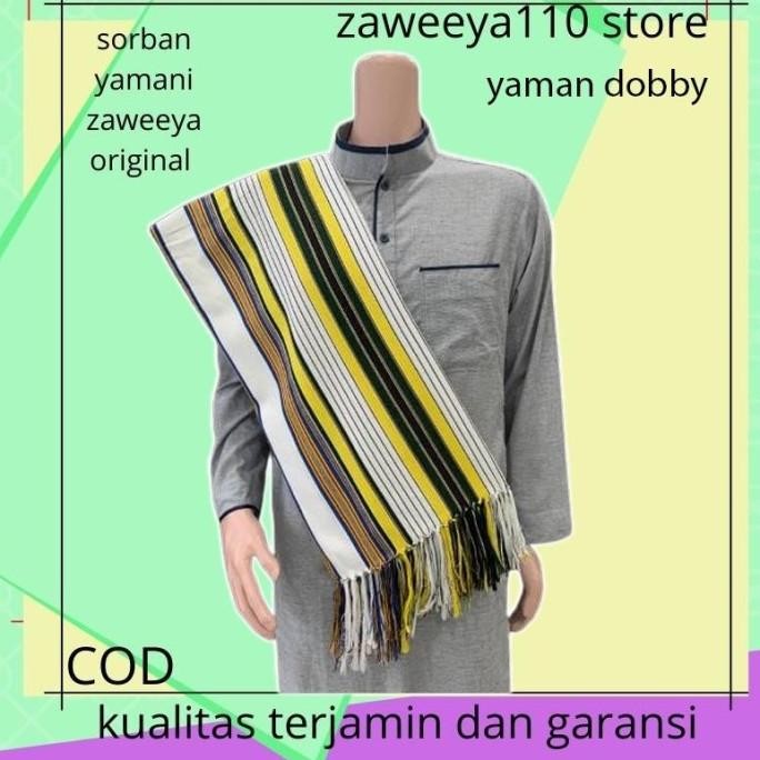 SORBAN YAMAN HIJAU ZAWEEYA SYAL MUSLIM PRIA