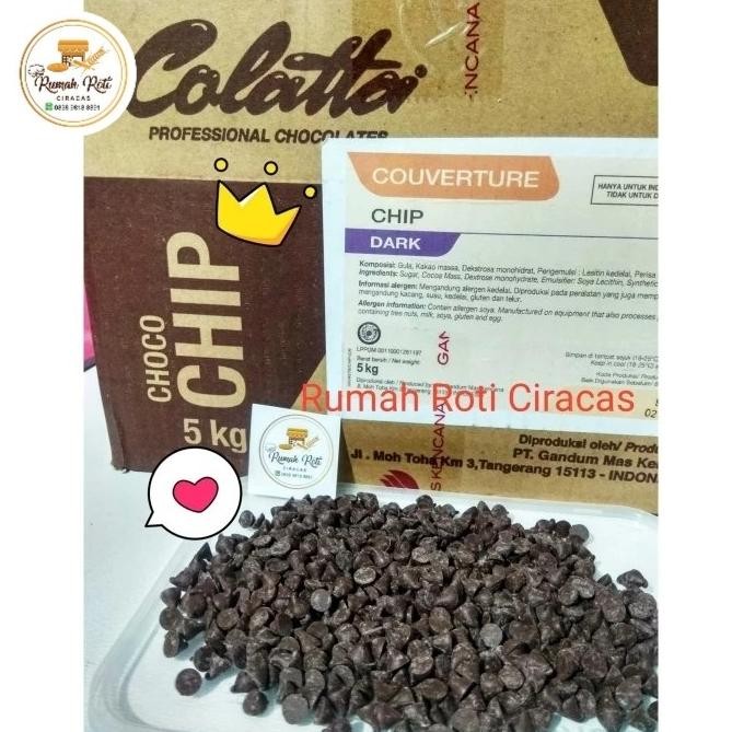 

CHOC CHIPS COLATTA COUVERTURE REPACK CHOC CHIP COLATA COMPOUND 250GR murah