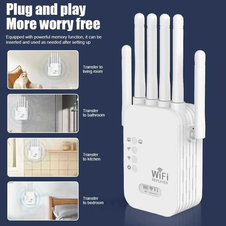 300M Wireless Wifi Extender Range Extender Signal Amplifier Alat Penyambung Wifi Jarak Jauh Wifi Rou
