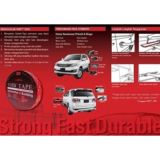 

3M VHB Double Tape Automotive 4900 size 12mm x 4.5m -Double Tape Mobil