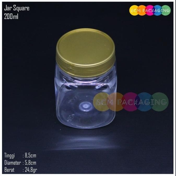 Jar plastik square kotak 200ml