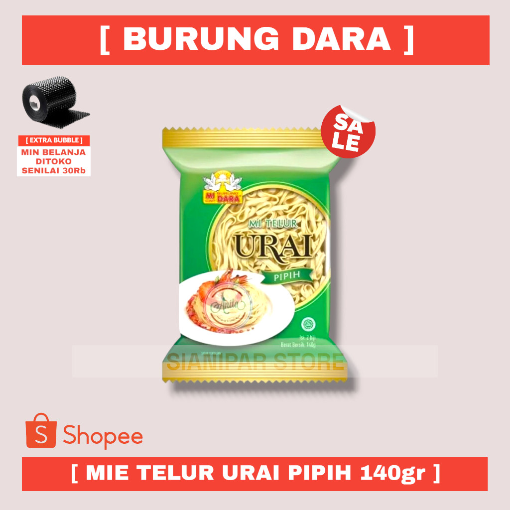 

BURUNG DARA MIE TELUR URAI PIPIH PCK 140g