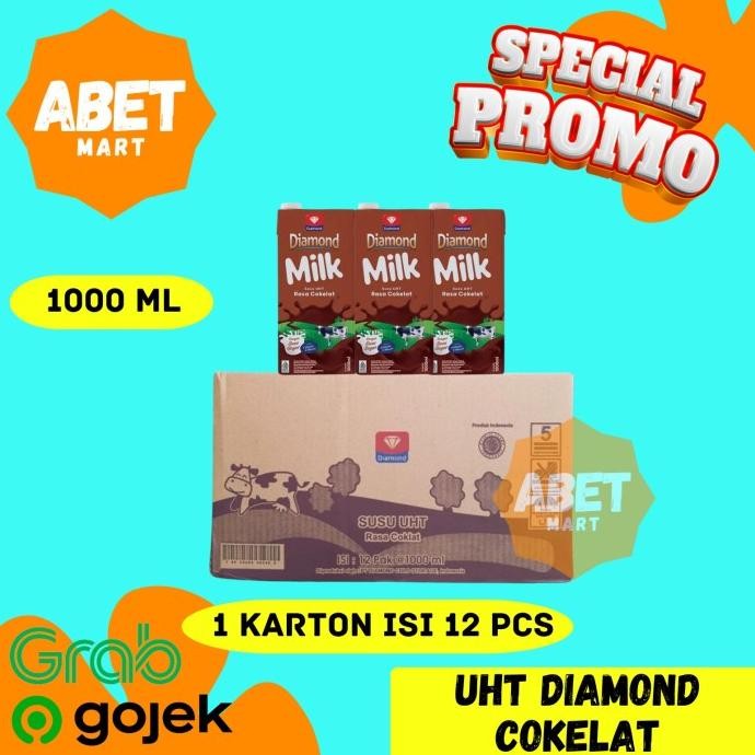 

Sale Diamond Susu Uht Rasa Cokelat 1L 1 Dus Isi 12 Pcs - Coklat Chocolate Liter Pak Sameday Instan 1000Ml
