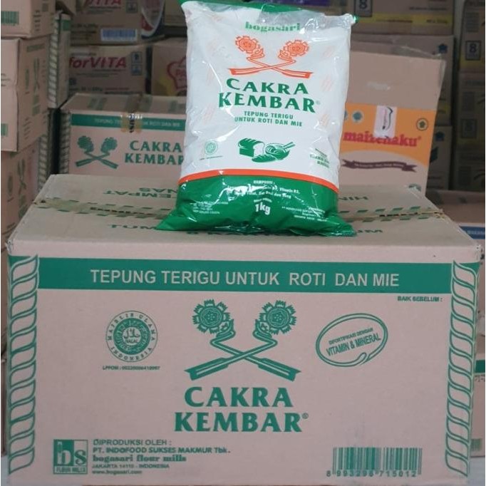 

Murah Terigu Cakra Kembar Ekonomis Kemasan 1Kg, 1 Karton