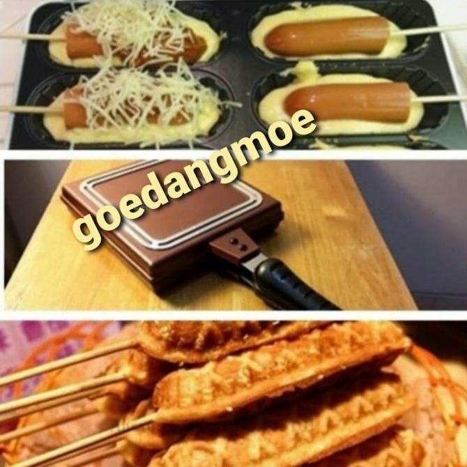 SUGGO cetakan kue sate waffle wafel Double side pan