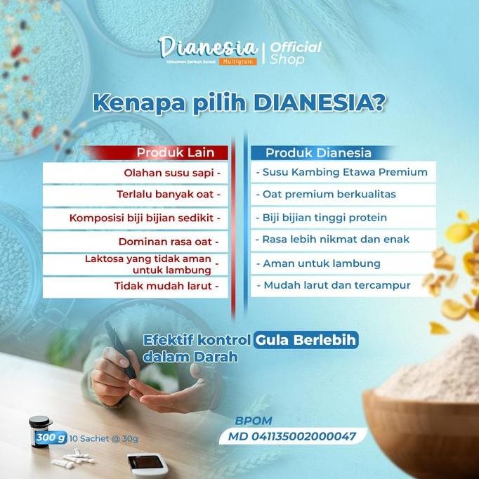 

Grosir Dianesia Multigrain Suplemen Serat Untuk Kontrol Gula Darah Pencegah Dan Obat Diabetes + Asam Lambung (300Gram ) (10 Serving)