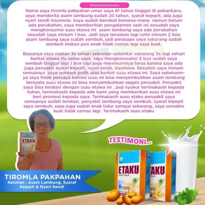 

Promo Susu Untuk Syaraf Kejepit Saraf Terjepit Tulang Belakang Sakit Pinggang Encok Pengapuran Osteoporosis Dengan Susu Etaku Goat Milk Susu Kambing Bubuk