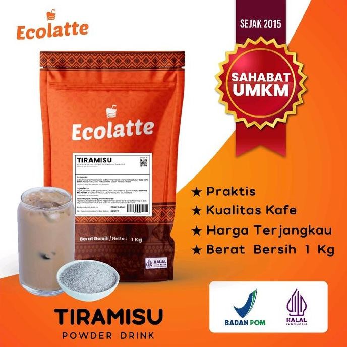 

Murah Ecolatte Tiramisu 1Kg Bubuk Serbuk Minuman Powder Drink Kopi Tiramisu Aneka Rasa Instan Murah Untuk Usaha Umkm Halal Bpom