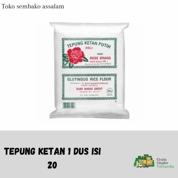 

Grosir Tepung Ketan Rose Brand 1 Dus 500Gram - Isi 20