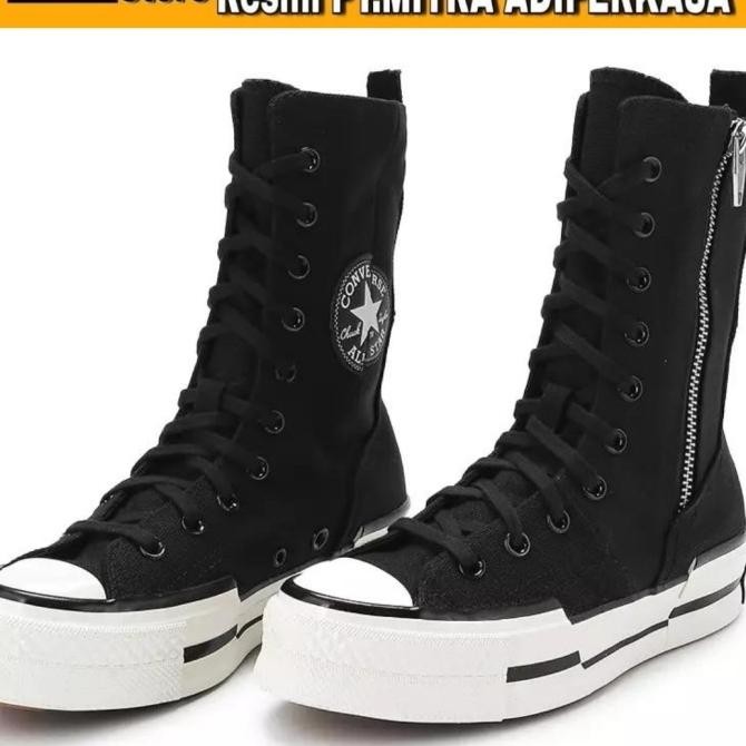 Sepatu Sneakers Wanita Converse Chuck 70 Hi Plus Black/White
