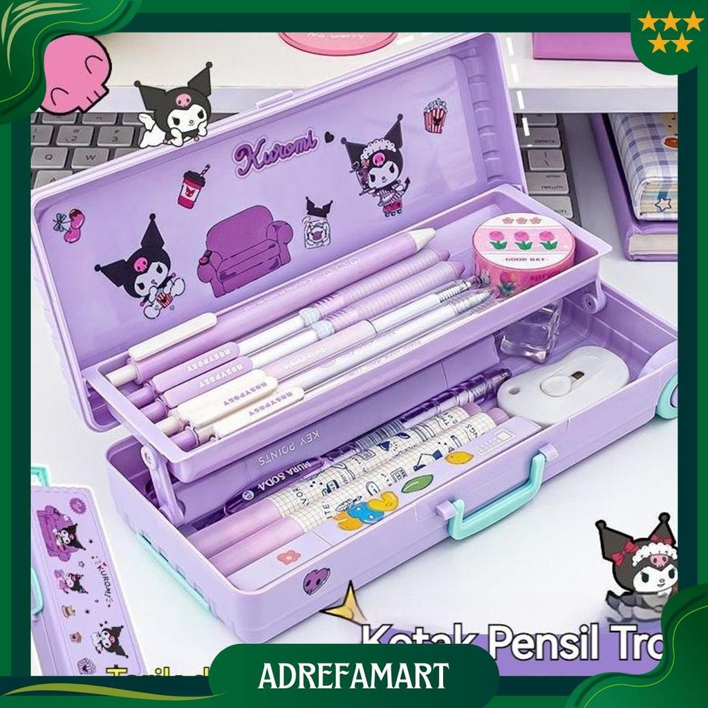 

Sanrio Seri Kotak Alat Tulis Berbentuk Kotak Troli Lucu Dengan Stiker Sanrio Lapisan Ganda Kotak Pensil Plastik Kapasitas Besar Hadiah Alat Tulis Hadiah Anak-Anak Sale