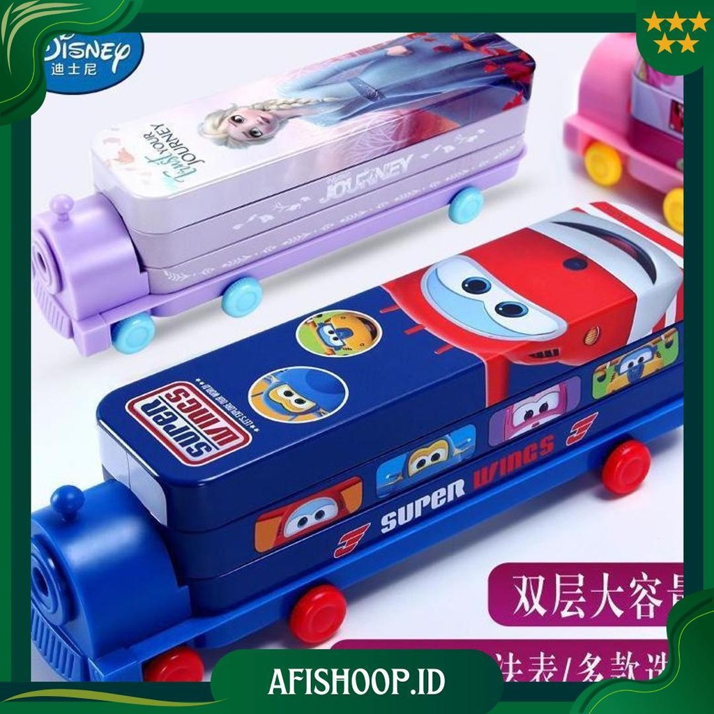 

[Lb] Disney Train Pencil Case Beroda Tempat Pensil Mobil Kereta Ada Roda Ori