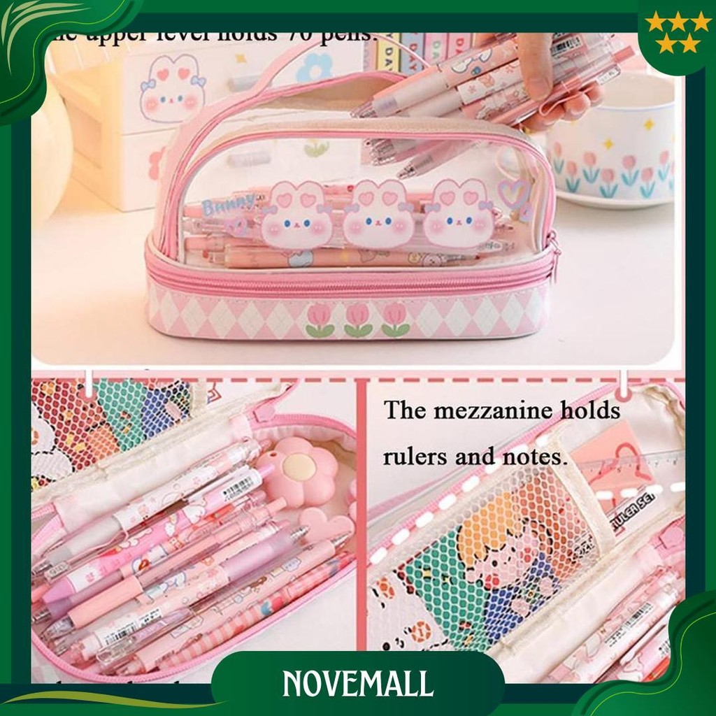 

[Cod] Kartun Baru Kapasitas Pen Bag Storage Bag Untuk Mahasiswa Sma Junior Portable Cute Simple Stationery Box Promo 4.4