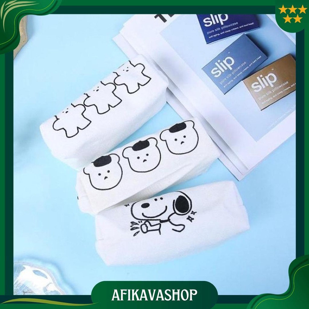 

[ Ready Stock Stc #1 ] Wadah Pensil Bahan Kain Motif Bunga Minimalis Kartun Beruang Tempat Pensil Gaya Korea Jepang Kawaii Lucu Wadah Makeup Pouch Polos Lembut Best Seller