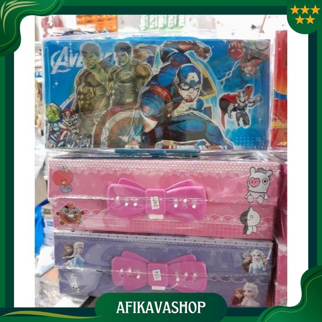 

Kotak Pensil Kode 3 Tingkat Metalik 3Demensi/3D3Susun / Pensil Case Password Cod