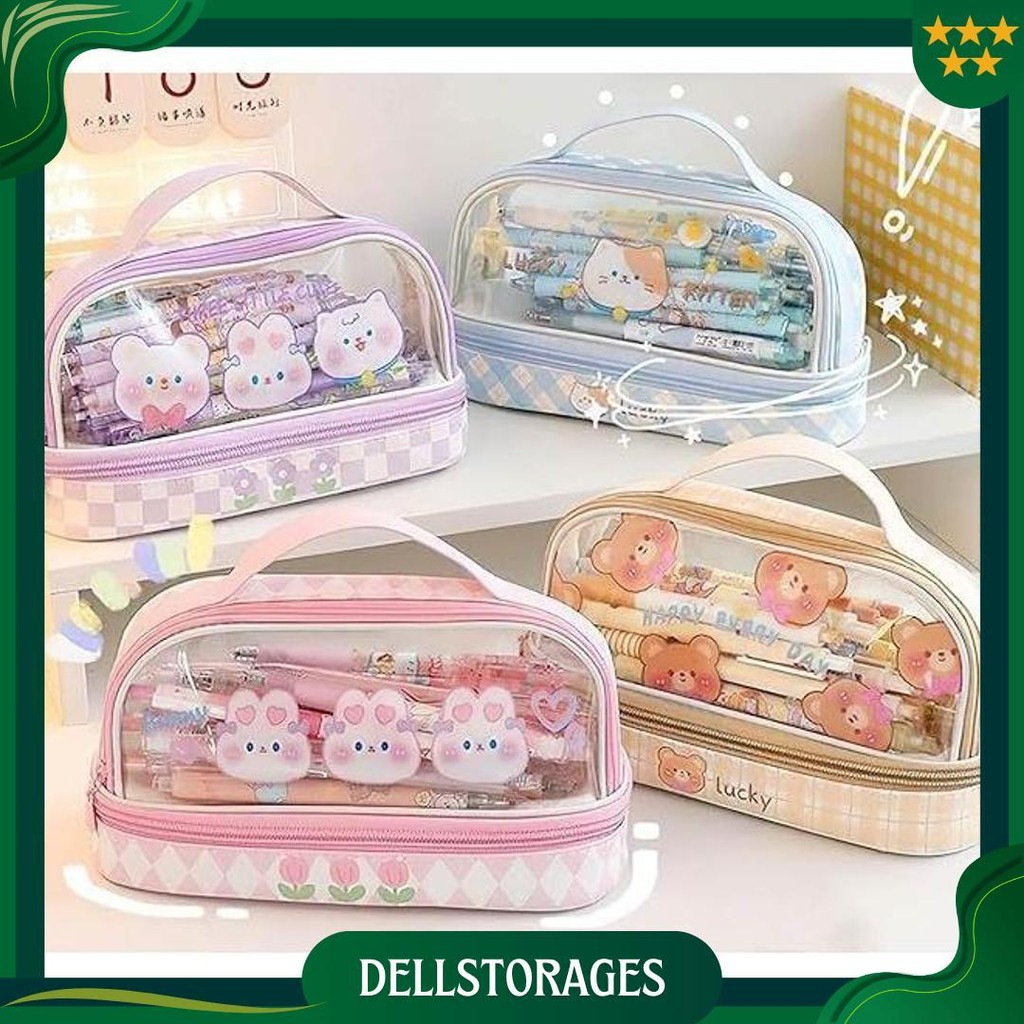 

Kotak Pensil / Tas Pensil Dua Lapis / Tas Makeup / Pencil Case Kapasitas Besar / Tempat Pensil Bening / Aesthetic Anak Pencil Cases / Tas Penyimpanan Transparan Warna / Tas Penyimpanan Serbaguna Dengan Zipper / Tas Alat Tulis Pvc Transparan Siswa Promo