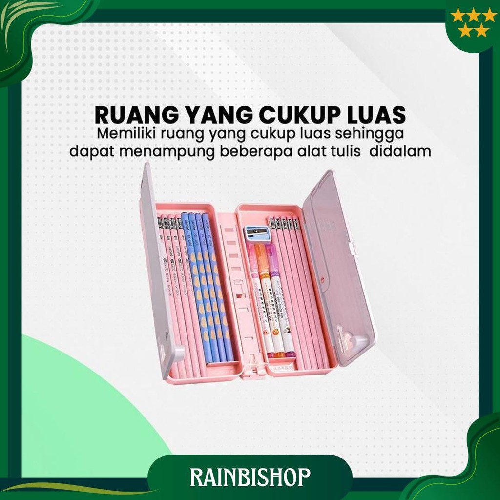 

Tempat Pensil Lipat 2In1 Multifungsi Tempat Penyimpanan Alat Tulis Anak Sekolah / Pencil Case Book Holder Portable / Kotak Pensil Lipat Dengan Tatakan Buku Dan Papan TulisMiniPraktis Bunda A73 Cod
