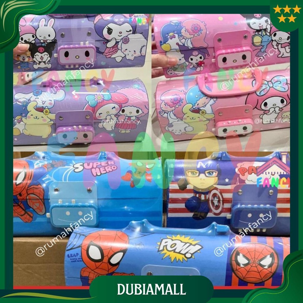 

[Free Dus + Bubblewrap] Tempat Pensil Dus Tebal Model Tas Kunci Password D 3051 Motif Snr Melodi Kuro Spider Kapten Amrik Kunci Pin Locker Best Seller