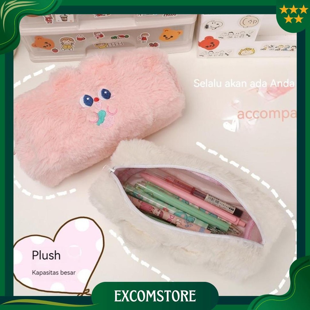 

Tempat Pensil Bulu Soft Cute/ Tas Pensil Kosmetik/ Pouch Makeup Kecil Cod