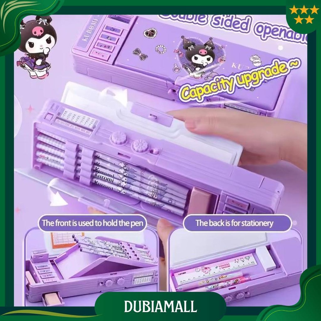 

[Hadiah Gratis] 9 In 1 Kotak Pensil Kunci Kode Kuromi / Bahan Tahan Air Sanrio Tempat Pensil Password / Multifungsi Lapis Ganda Ori
