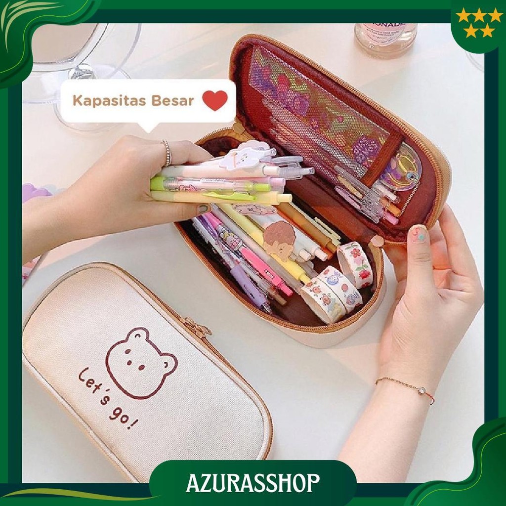 

Mismi Annette Pencil Case Kotak Pensil Cute Bear Sekolah Perempuan Trendy - K1A Sale
