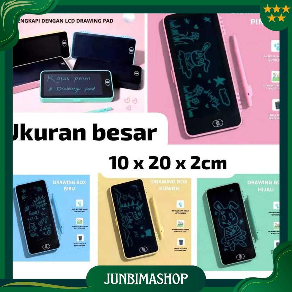 

Ab121 Kotak Pensil 2In1 Lcd Drawing Pad Writing Box Pencil Case Ukuran Besar Promo