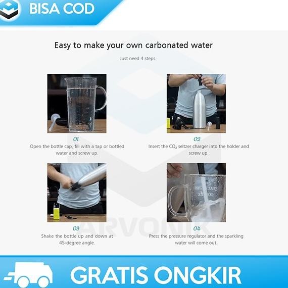 

Promo Soda Maker Bottle Siphon Barista Alumunium Co2 1 Liter Sparkling Water