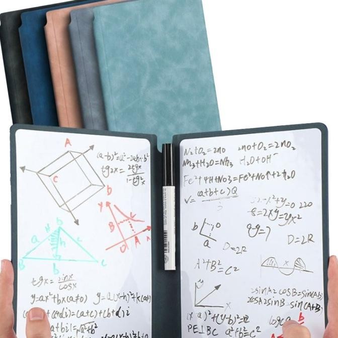

Papan Tulis Portable Lipat Mini Size A5 Whiteboard Cover Kulit Pu Leather White Board dan Spidol BIN
