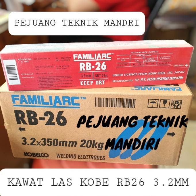 Grosir Kawat Las Kobe Rb26 3.2Mm / Kawat Las Besi Kobe Rb26 3.2 Mm