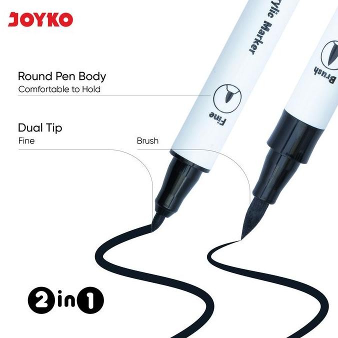 

Joyko Colour Acrylic Marker / Spidol Pen Akrilik 12 24 Warna Joyko ACMK-68